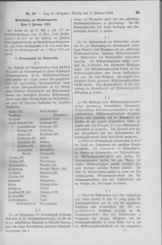 The Reichsgesetzblatt Teil I page on which the measure was published