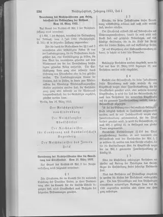 The Reichsgesetzblatt Teil I page on which the measure was published